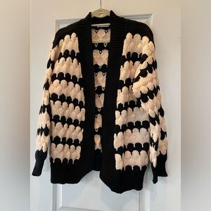 Kirundo Black and Cream Women's Cardigan Sweater